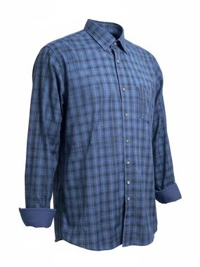 Untuck it Men's 2XL Blue Plaid Button-Down Shirt w/Front Pocket